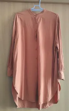 トップス ブラウス オレンジ 長袖シャツ