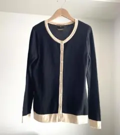 BALLSEY カーディガン ヨーロッパ生地 ブラック×ベージュ 38