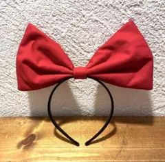 リボンカチューシャ赤　キキ　仮装　ハロウィン　コスプレ　ハンドメイド