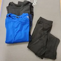 adidas含む 長袖シャツとパンツセット　スポーツインナー　防寒インナー
