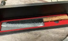 青鋼 ダマスカス 三徳包丁 和包丁 木製鞘付き 八角水牛柄 - メルカリ