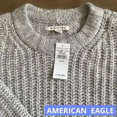 AMERICAN EAGLE グレー リブ編みセーター US XS