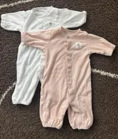 双子　アカチャンホンポ　ロンパース・カバーオール 2色セット50〜60