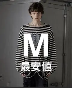 GRANCY 総柄ラインストーングラフィックロンT ブラック ボーダー