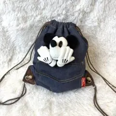 【希少・レトロ】東京ディズニーランド ミッキーマウス デニム ナップサック 巾着