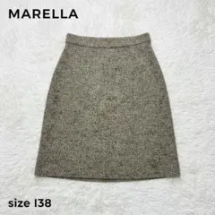 【MARELLA】イタリア製 ウール混タイトスカート ツイード風ブラウン I38のサムネイル