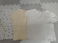 プティマイン フリル付きコットンTシャツ3枚セット
