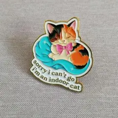 三毛猫のブローチ ピンバッジ 新品 sleeping cat