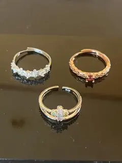 リング 3点セット トルマリン ガーネット モアサナイトのサムネイル