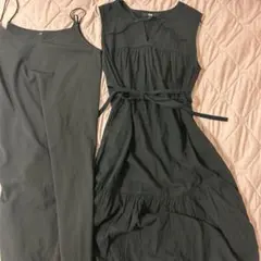UNIQLO キャミワンピース 2点セット ブラック S
