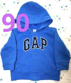 GAP 青 ジッパー付きフードパーカー90