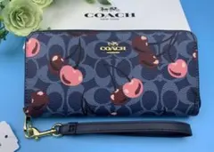 COACH コーチ 財布 長財布 サクランボ シグネチャー チェリー プリント