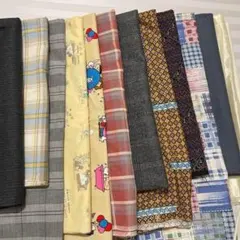 色々な生地セット　チェック柄　模様　絵柄手芸素材・材料　12種類＋接着芯