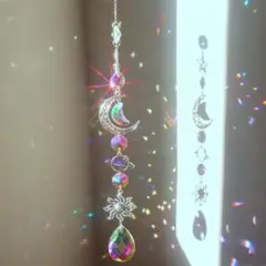 サンキャッチャー 三日月 壁飾り スピリチュアル 風水 月 壁掛け プリズム