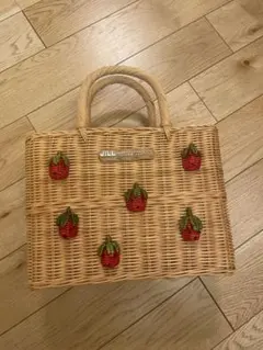 JILLSTUART いちごモチーフ ラタン かごバッグのサムネイル