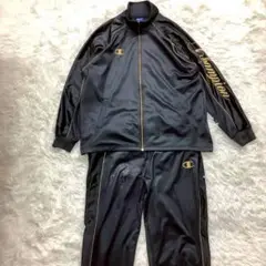 チャンピオン 黒セットアップ ゴールド ＸＬジャージ メンズ 長袖