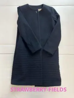 STRAWBERRY-FIELDS ノーカラーコート 黒