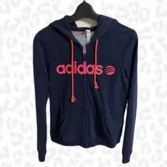 adidas ネイビー フルジップパーカー