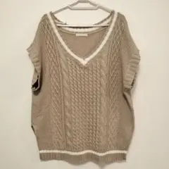 continuier de NICE CLAUP ベージュニットベスト Fサイズ