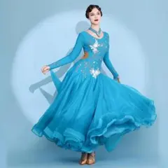 華やか✭ロング花柄ドレス★ダンス映え魅力✭エレガントシーンに最適