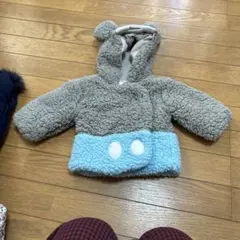 ミッキー風フード付きボアロンパース