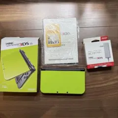 New ニンテンドー 3DS LL ライム×ブラック 本体 ACアダプター付き