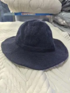 ナノ・ユニバース　ウール製ダークブルーバケットハット