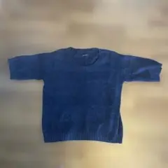 BLUE BLUE ネイビー ニット 五分袖