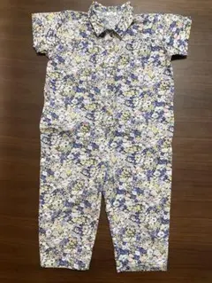 ペアマノン•半袖小花柄オールインワンのサムネイル
