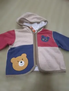 クマ刺繍フード付きアウター