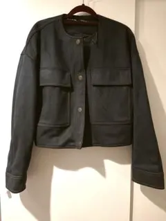 ZARA ノーカラージャケット スウェード アウター