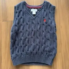 【美品】ラルフローレン　ケーブル編み　ベスト 18M 90