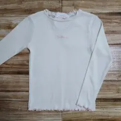 新品 未使用 英字プリント 長袖Tシャツ ロンＴ 女の子 白色 130