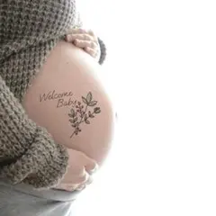 マタニティフォト シール 冬 ペイント セルフフォト 妊婦 写真　お腹