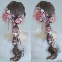 髪飾り　プリザードフラワー
