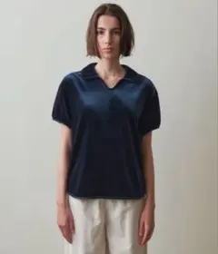 最終値下げ【新品未使用】steven alan ダークブルー ベルベット T