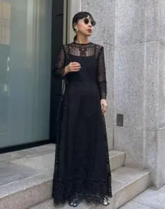 超美品★AmeriVINTAGE★総レース ロングワンピース ドレス ブラックМのサムネイル