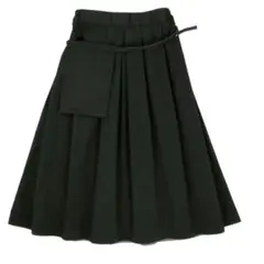 BIBLIOTECA リバーシブルスカート フレアスカート ブラックxカーキー