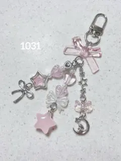 ビーズキーホルダー ピンク うさぎ 星 リボン ハート 韓国 y2k