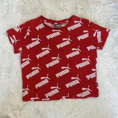PUMA ロゴプリント Tシャツ 赤