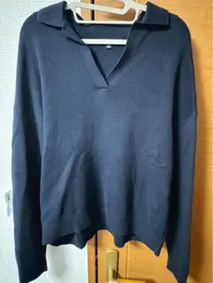 紺色 ネイビー ポロシャツ 長袖 トレーナー ユニクロ UNIQLO