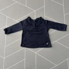 PETIT BATEAU ネイビー長袖カットソー 6m