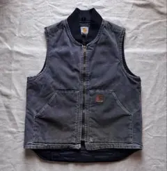 【希少レア】カーハート Carhartt ベスト　USA製 ブラックフェード リアルフェード 10s カーハート ダックベスト MDT 野村訓市