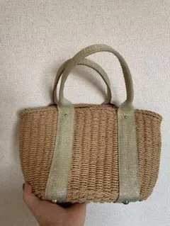 【値下げ中！！】ストロー素材 2way かごバッグ