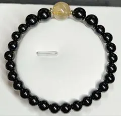 t*.様 金針タイチンルチル　ルチルクォーツ　オニキス　天然石　天然石ブレスレッ