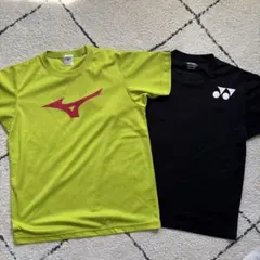 Mizuno 蛍光グリーンイエロー T & YONEX 黒 Tセット