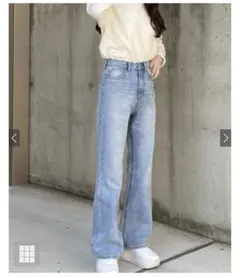 【 新品未使用】グレイル ワイドセミフレアデニムパンツ cu136 Sサイズ