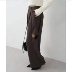 【mystic】[mline]カットアウト スラックス パンツ　エムライン