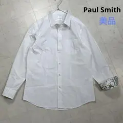 〈美品〉Paul Smith【XL】フローラルジャガード ドレスシャツ 白