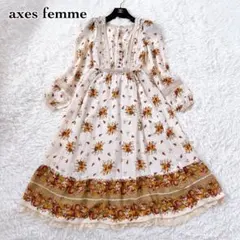 axes femme 花柄ワンピース レース 春コーデ Mサイズ